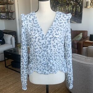 NWT Nordstrom top - blue and white floral